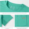 image:imageBASSDASH Mens UPF 50 Performance Short Sleeve Pocket TShirt UV Sun Protection Fishing Hiking Kayaking Sports ShirtsAqua GreenTangerine Logo