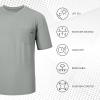 image:imageBASSDASH Mens UPF 50 Performance Short Sleeve Pocket TShirt UV Sun Protection Fishing Hiking Kayaking Sports ShirtsAsh GreyDark Grey Logo