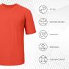 image:imageBASSDASH Mens UPF 50 Performance Short Sleeve Pocket TShirt UV Sun Protection Fishing Hiking Kayaking Sports ShirtsCoral RedDark Grey Logo