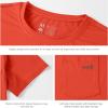 image:imageBASSDASH Mens UPF 50 Performance Short Sleeve Pocket TShirt UV Sun Protection Fishing Hiking Kayaking Sports ShirtsCoral RedDark Grey Logo