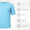 image:imageBASSDASH Mens UPF 50 Performance Short Sleeve Pocket TShirt UV Sun Protection Fishing Hiking Kayaking Sports ShirtsSky BlueWhite Logo