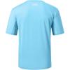 image:imageBASSDASH Mens UPF 50 Performance Short Sleeve Pocket TShirt UV Sun Protection Fishing Hiking Kayaking Sports ShirtsSky BlueWhite Logo