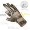 image:imageBASSDASH Unisex Fingerless Fleece Liner Camo Hunting Gloves for Cold Weather UPF 50 Lightweight Fishing Photography HG06Highland 