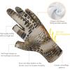 image:imageBASSDASH Unisex Fingerless Fleece Liner Camo Hunting Gloves for Cold Weather UPF 50 Lightweight Fishing Photography HG06Highland 