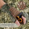 image:imageBASSDASH Unisex Fingerless Fleece Liner Camo Hunting Gloves for Cold Weather UPF 50 Lightweight Fishing Photography HG06Moss Wood