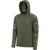 image:imageBASSDASH Mens UPF 50 Performance Fishing Shirt Cooling Hoodie Camo Long Sleeve FS17MOlive GreenMoss Wood