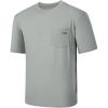 image:imageBASSDASH Mens UPF 50 Performance Short Sleeve Pocket TShirt UV Sun Protection Fishing Hiking Kayaking Sports ShirtsAsh GreyDark Grey Logo