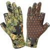 image:imageBASSDASH Unisex Fingerless Fleece Liner Camo Hunting Gloves for Cold Weather UPF 50 Lightweight Fishing Photography HG06Open Terrain 