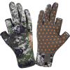 image:imageBASSDASH Unisex Fingerless Fleece Liner Camo Hunting Gloves for Cold Weather UPF 50 Lightweight Fishing Photography HG06Woodland 