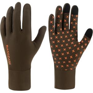 image:imageBASSDASH Mens Camo Hunting Gloves UPF 50 Lightweight Touchscreen Gloves for Warm Weather Fishing Hiking Outdoor ActivitiesSilicone Palm  Brown