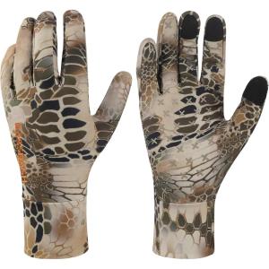 image:imageBASSDASH Mens Camo Hunting Gloves UPF 50 Lightweight Touchscreen Gloves for Warm Weather Fishing Hiking Outdoor ActivitiesSilicone Palm  Highland 