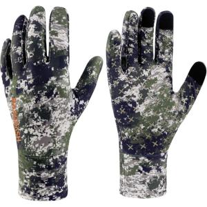image:imageBASSDASH Mens Camo Hunting Gloves UPF 50 Lightweight Touchscreen Gloves for Warm Weather Fishing Hiking Outdoor ActivitiesSilicone Palm  Woodland 