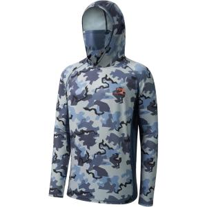 image:imageBASSDASH Mens UPF 50 Camo Long Sleeve Hunting Fishing Hoodie ShirtRock