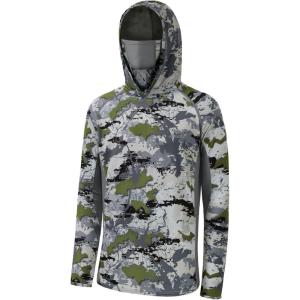 image:imageBASSDASH Mens UPF 50 Camo Long Sleeve Hunting Fishing Hoodie ShirtRocky Open Terrain