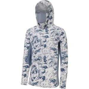 image:imageBASSDASH Mens UPF 50 Camo Long Sleeve Hunting Fishing Hoodie ShirtSnow Camo