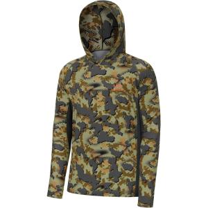 image:imageBASSDASH Mens UPF 50 Lightweight Hunting Camo Hoodie Quick Dry Performance Long Sleeve Fishing Shirt with Hood FS30MOpen Terrain