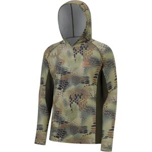 image:imageBASSDASH Mens UPF 50 Lightweight Hunting Camo Hoodie Quick Dry Performance Long Sleeve Fishing Shirt with Hood FS30MPython Camo