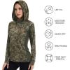 image:imageBASSDASH Womens UPF 50 Camo Hunting Hoodie with Neck Gaiter Breathable Performance Long Sleeve Fishing Hooded Tee FS03WMoss Wood