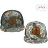 image:imageBASSDASH 2 Pack Flat Brim Trucker Cap Adjustable Snapback Hat Mesh Back for Men Women Fishing HuntingAutumn Forest  Color Block Camo