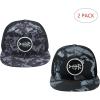 image:imageBASSDASH 2 Pack Flat Brim Trucker Cap Adjustable Snapback Hat Mesh Back for Men Women Fishing HuntingNight Digital Camo and White  Black Camo