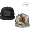 image:imageBASSDASH 2 Pack Flat Brim Trucker Cap Adjustable Snapback Hat Mesh Back for Men Women Fishing HuntingPack of 2  BlackFish Flag  Color Block Camo