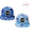 image:imageBASSDASH 2 Pack Flat Brim Trucker Cap Adjustable Snapback Hat Mesh Back for Men Women Fishing HuntingPack of 2  Blue Camo  Palm Trees