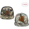 image:imageBASSDASH 2 Pack Flat Brim Trucker Cap Adjustable Snapback Hat Mesh Back for Men Women Fishing HuntingPack of 2  Highland  Color Block Camo