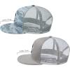 image:imageBASSDASH 2 Pack Flat Brim Trucker Cap Adjustable Snapback Hat Mesh Back for Men Women Fishing HuntingPack of 2  Light Grey and Grey Camo
