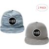 image:imageBASSDASH 2 Pack Flat Brim Trucker Cap Adjustable Snapback Hat Mesh Back for Men Women Fishing HuntingPack of 2  Light Grey and Grey Camo