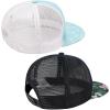 image:imageBASSDASH 2 Pack Flat Brim Trucker Cap Adjustable Snapback Hat Mesh Back for Men Women Fishing HuntingPack of 2  Turquoise  BlackTropical Flower