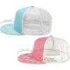 image:imageBASSDASH 2 Pack Flat Brim Trucker Cap Adjustable Snapback Hat Mesh Back for Men Women Fishing HuntingPack of 2  Turquoise  Pink
