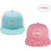 image:imageBASSDASH 2 Pack Flat Brim Trucker Cap Adjustable Snapback Hat Mesh Back for Men Women Fishing HuntingPack of 2  Turquoise  Pink