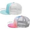 image:imageBASSDASH 2 Pack Flat Brim Trucker Cap Adjustable Snapback Hat Mesh Back for Men Women Fishing HuntingPack of 2  Turquoise  Rosy Clouds