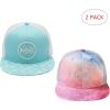 image:imageBASSDASH 2 Pack Flat Brim Trucker Cap Adjustable Snapback Hat Mesh Back for Men Women Fishing HuntingPack of 2  Turquoise  Rosy Clouds