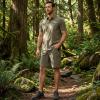 image:imageBASSDASH Mens 10 Hunting Shorts Camo RipStop Stretch Water Resistant for Fishing Hiking with Zipper Pocket FP13MDusty Olive