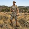 image:imageBASSDASH Mens 10 Hunting Shorts Camo RipStop Stretch Water Resistant for Fishing Hiking with Zipper Pocket FP13MHighland
