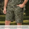 image:imageBASSDASH Mens 10 Hunting Shorts Camo RipStop Stretch Water Resistant for Fishing Hiking with Zipper Pocket FP13MMoss Wood