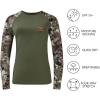 image:imageBASSDASH Womens Camo Hunting Shirt Long Sleeve UPF 50 Sun Protection Performance Tee Fishing HikingOlive GreenGrunge Camo