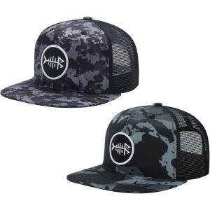 image:imageBASSDASH 2 Pack Flat Brim Trucker Cap Adjustable Snapback Hat Mesh Back for Men Women Fishing HuntingNight Digital Camo and White  Black Camo