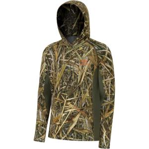 image:imageBASSDASH Mens UPF 50 Lightweight Hunting Camo Hoodie Quick Dry Performance Long Sleeve Fishing Shirt with Hood FS30MMarshreed