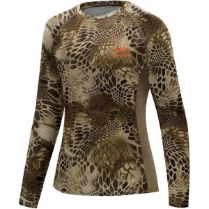 image:imageBASSDASH Womens Camo Hunting Shirt Long Sleeve UPF 50 Sun Protection Performance Tee Fishing HikingHighland 