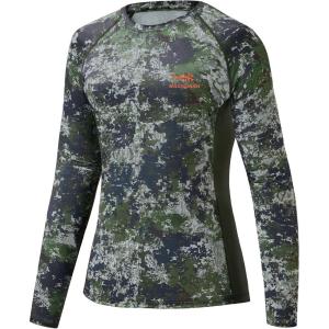 image:imageBASSDASH Womens Camo Hunting Shirt Long Sleeve UPF 50 Sun Protection Performance Tee Fishing HikingWoodland 