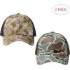 image:imageBASSDASH 2 Pack Altimate Fishing Hunting Hat Mesh Back for Men Women Adjustable Baseball Trucker Cap Camo Blaze OrangeBarren Camo  Color Block Camo