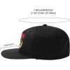 image:imageBASSDASH Embroidered Soft Top Flat Brim Duck Hat Snapback Cap for Hunting Fishing and Outdoor ActivitiesBlackLargemouth Bass