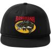 image:imageBASSDASH Embroidered Soft Top Flat Brim Duck Hat Snapback Cap for Hunting Fishing and Outdoor ActivitiesBlackLargemouth Bass