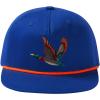 image:imageBASSDASH Embroidered Soft Top Flat Brim Duck Hat Snapback Cap for Hunting Fishing and Outdoor ActivitiesRoyal BlueMallard