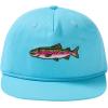 image:imageBASSDASH Embroidered Soft Top Flat Brim Duck Hat Snapback Cap for Hunting Fishing and Outdoor ActivitiesSky BlueRainbow Trout