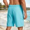 image:imageBASSDASH Mens 9 Swim Trunks UPF 50 Quick Dry Lightweight Beach Board Shorts with Mesh Lining for Fishing amp Water SportsBright Blue