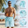 image:imageBASSDASH Mens 9 Swim Trunks UPF 50 Quick Dry Lightweight Beach Board Shorts with Mesh Lining for Fishing amp Water SportsMint Ocean Wave
