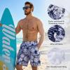 image:imageBASSDASH Mens 9 Swim Trunks UPF 50 Quick Dry Lightweight Beach Board Shorts with Mesh Lining for Fishing amp Water SportsPalm Leaves